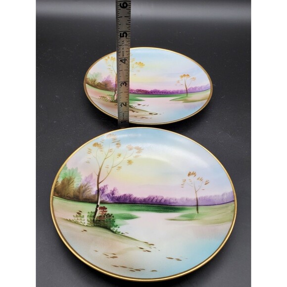 Meito China Hand Painted Decorative Japanese Plates (2) NICE Vintage Collectible - Picture 9 of 12
